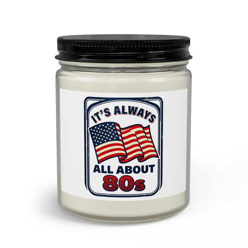 80s Retro Flag Candle Set — "It's Always All About 80s" with Matches & Wick Trimmer