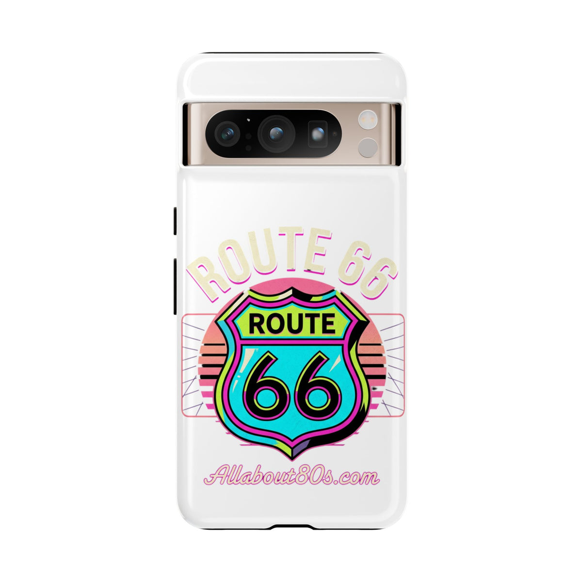 Route 66 Neon Phone Case — Retro Road Trip iPhone Cover