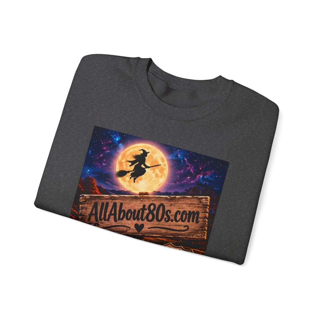 Halloween Route 66 Sweatshirt — AllAbout80s.com Pumpkin Witch Crewneck
