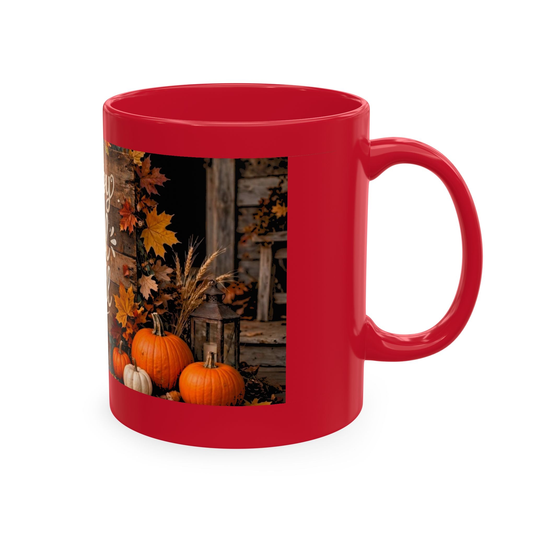 Happy Fall Y'all Ceramic Mug — Autumn Pumpkin Porch Coffee Cup