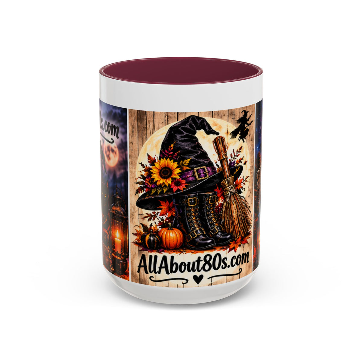 Halloween Witch Scene Coffee Mug — AllAbout80s.com Pumpkin & Moon 11oz/15oz
