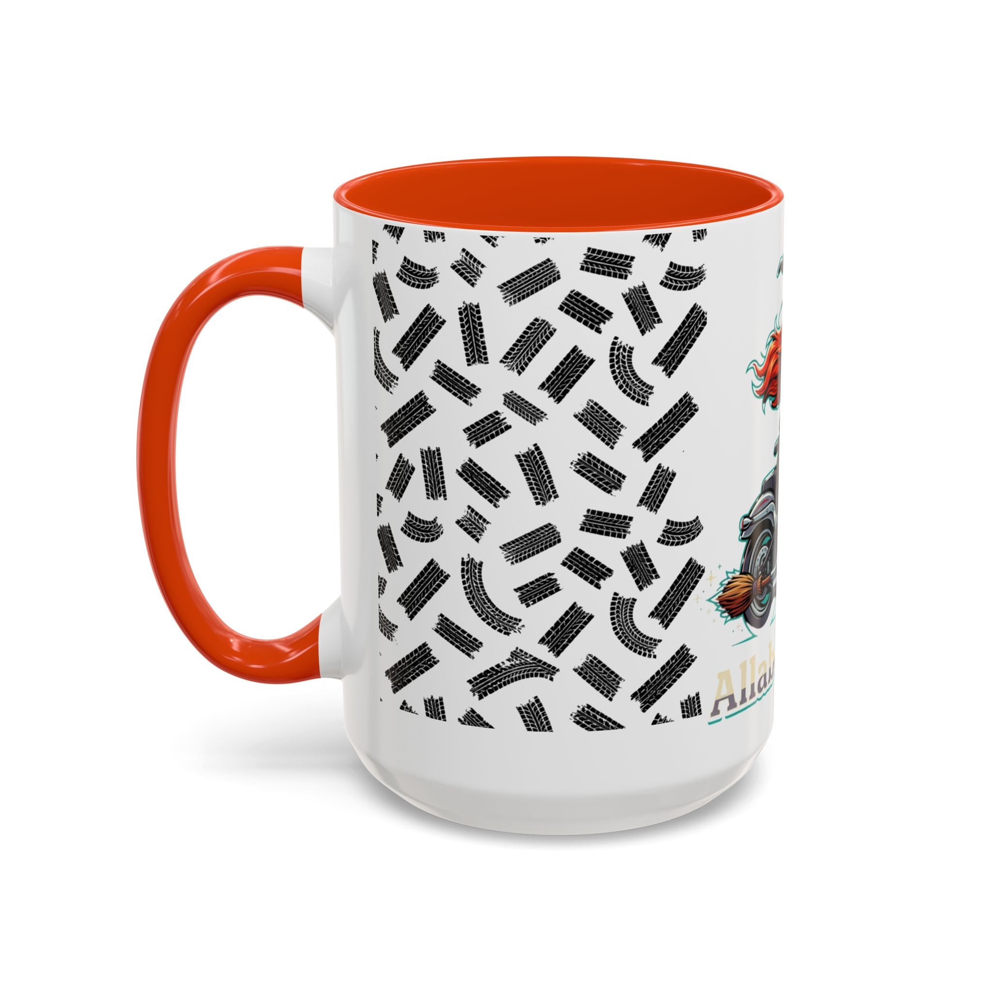 Witch Motorcycle Mug — Red-Haired Biker Witch Ceramic Coffee Cup