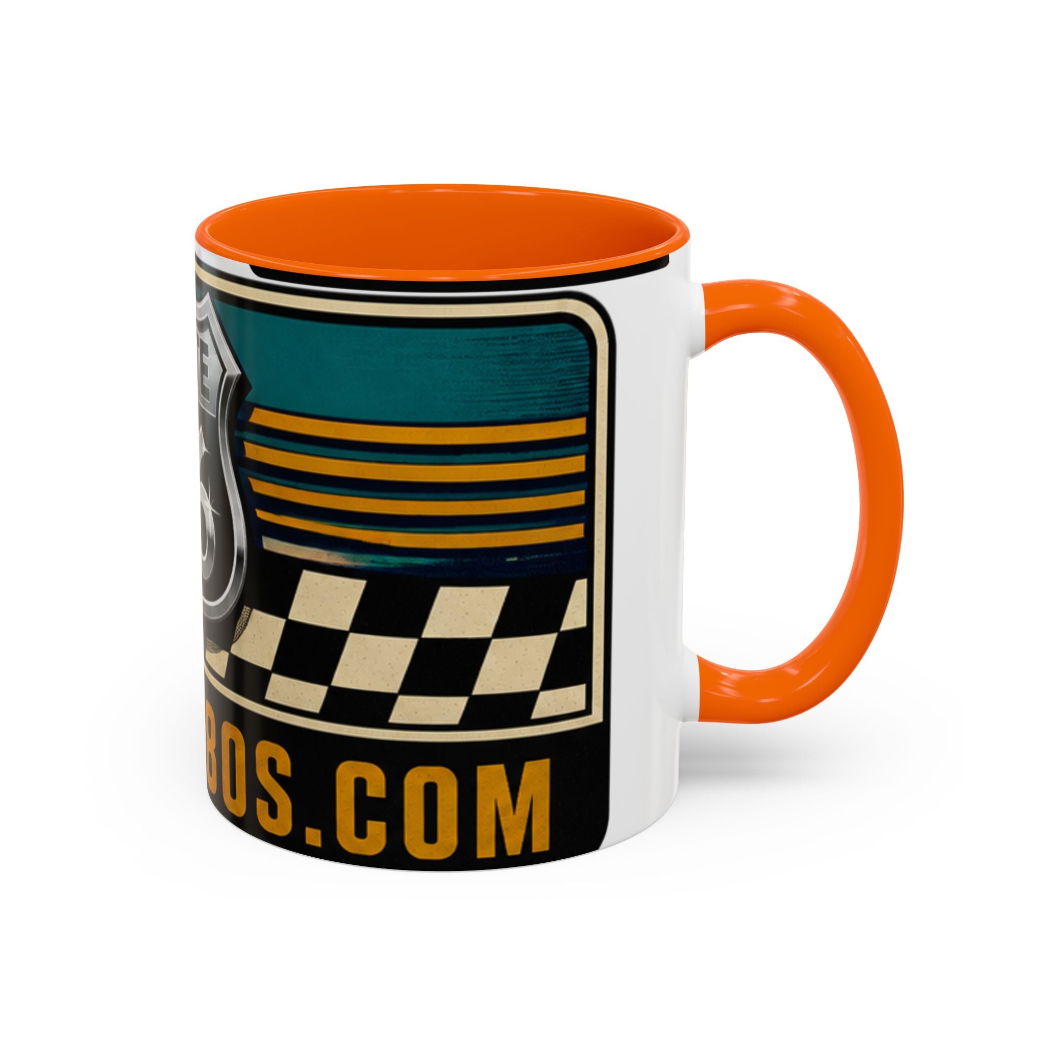 Route 66 Retro Checkerboard Coffee Mug — Vintage Road Trip 11/15oz Accent Mug