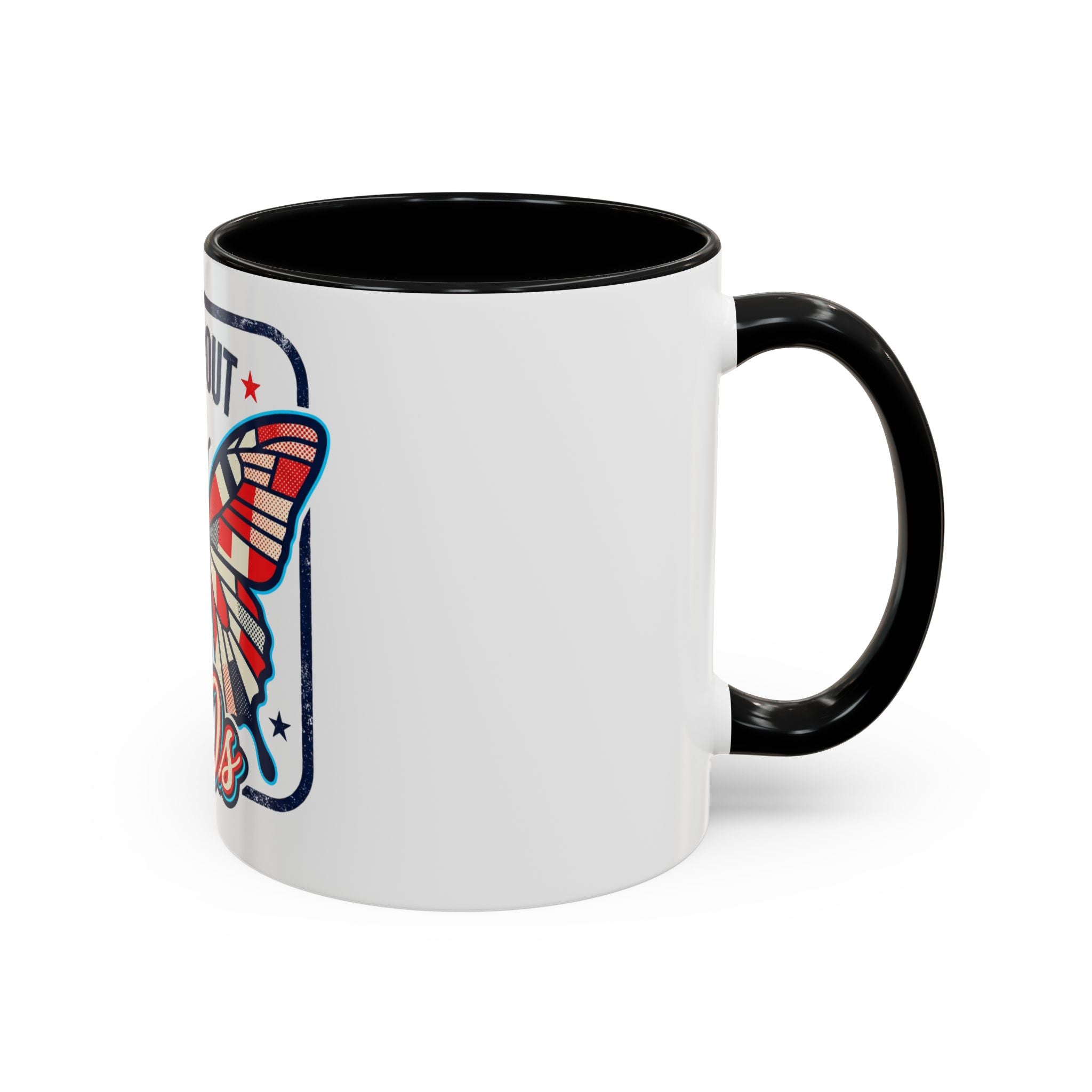 All About '80s Butterfly Accent Coffee Mug – Retro Patriotic 80s Gift