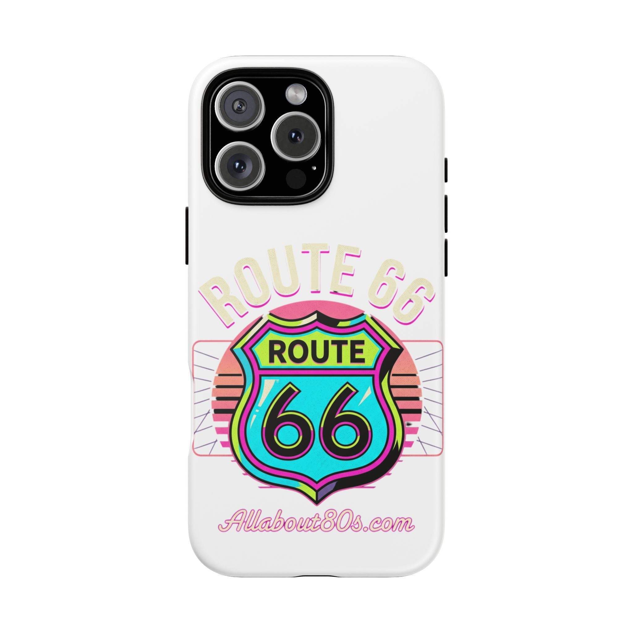 Route 66 Neon Phone Case — Retro Road Trip iPhone Cover
