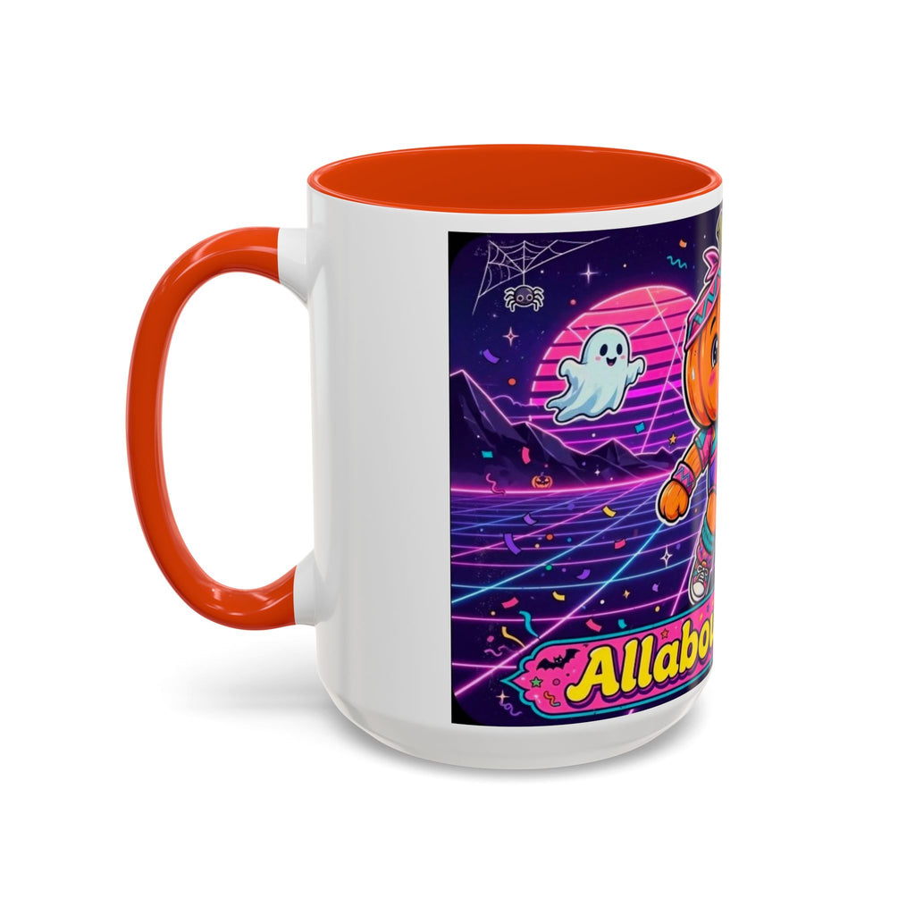 80s Retro Pumpkin Mug – Cute Neon Halloween Coffee Cup (11oz/15oz)