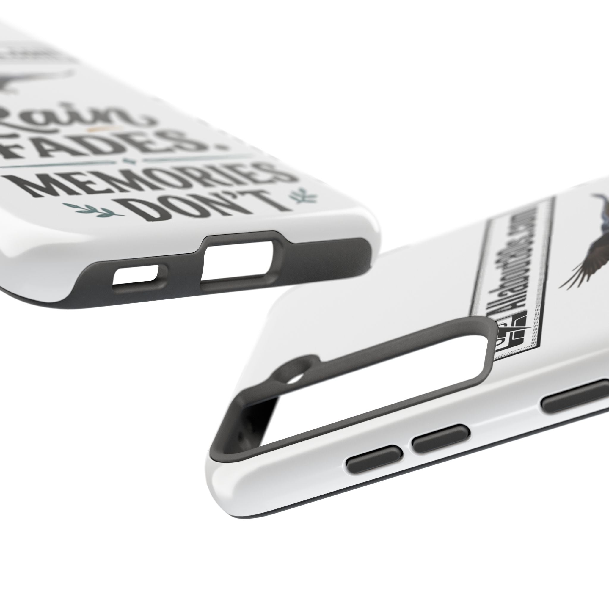 Tough Phone Case — "Rain Fades. Memories Don't" Raven Phone Cover, Protective iPhone Case