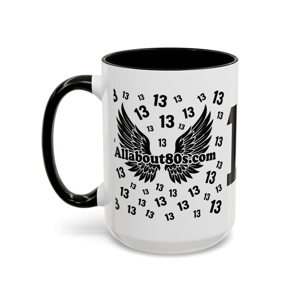 Number 13 Accent Mug — Bold Sports-Style Ceramic Coffee Cup (11oz/15oz)