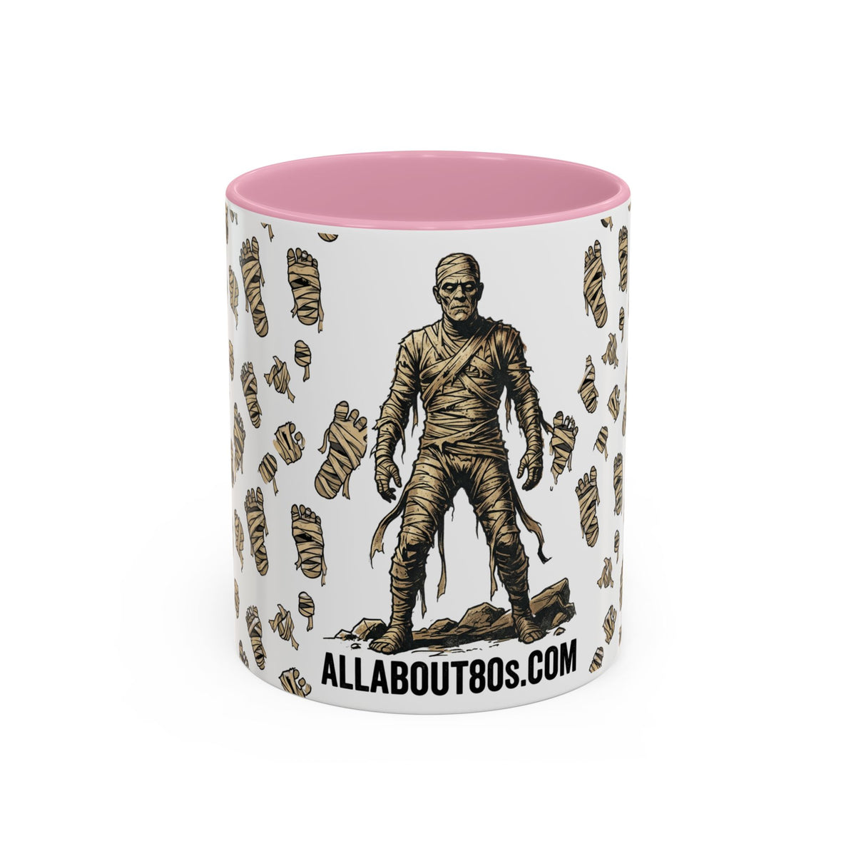 Mummy Pattern Coffee Mug (11oz & 15oz) – Retro Monster Tea Cup with AllAbout80s.com Design