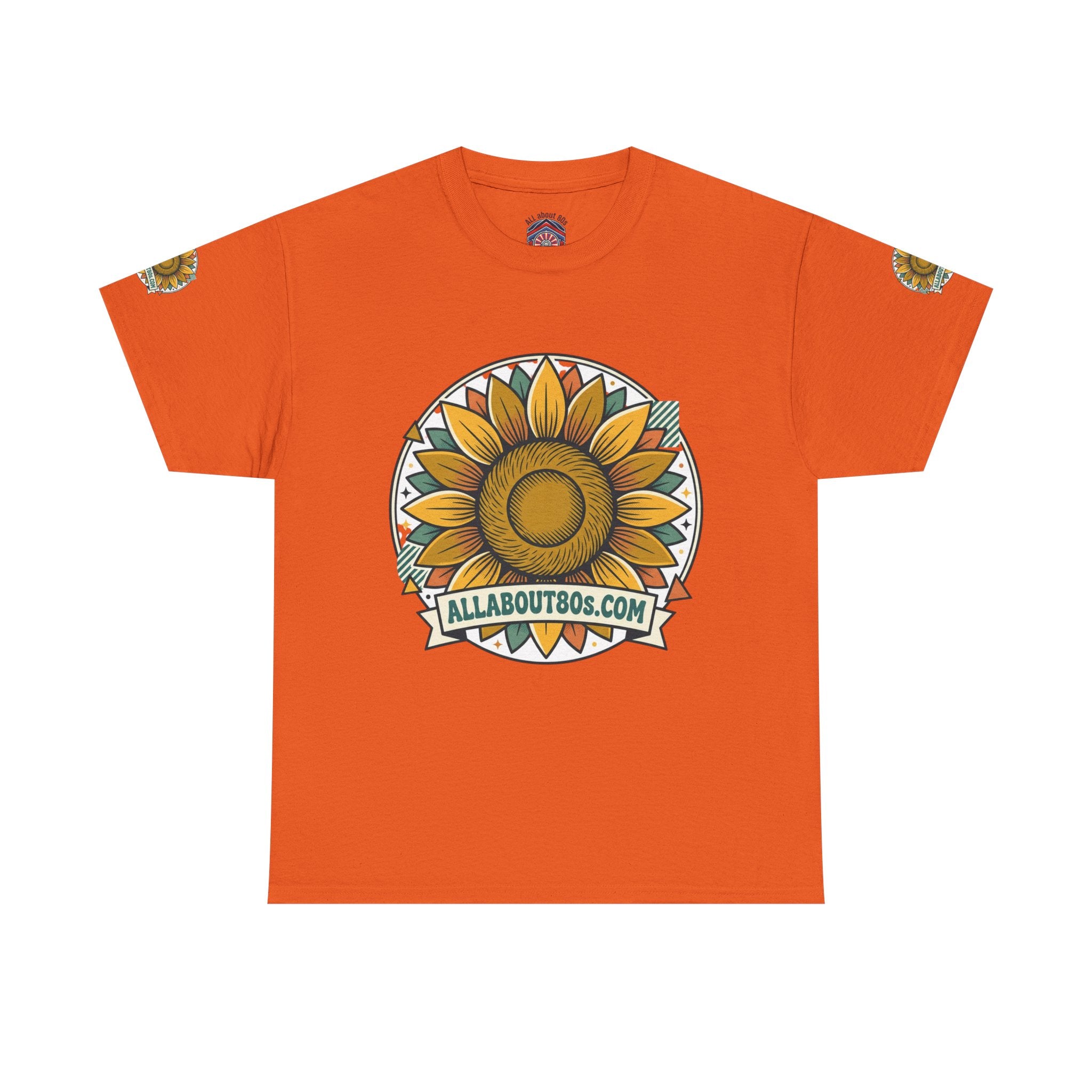 Sunflower Logo T-Shirt — AllAbout80s.com Vintage Floral Tee