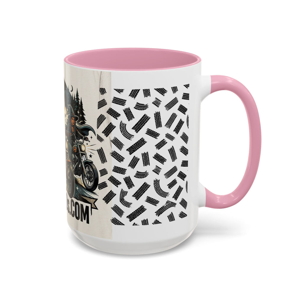 Witch Biker Sisters Coffee Mug — Halloween Motorcycle Witchcraft Design (11oz/15oz)