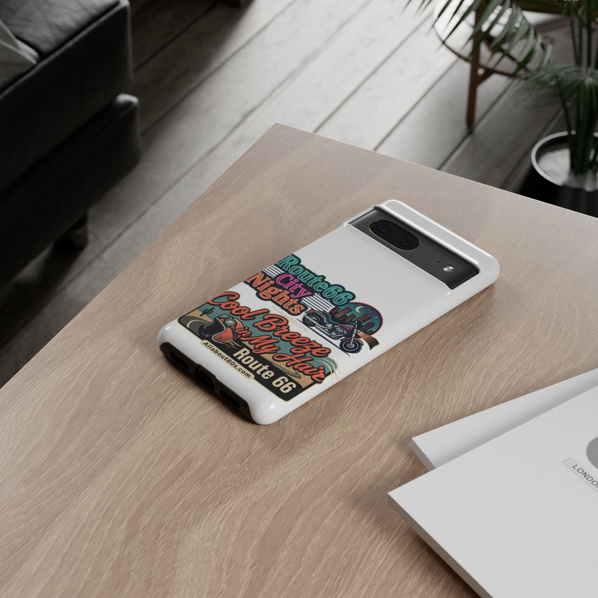 Phone Case — Route 66 City Nights Motorcycle Design