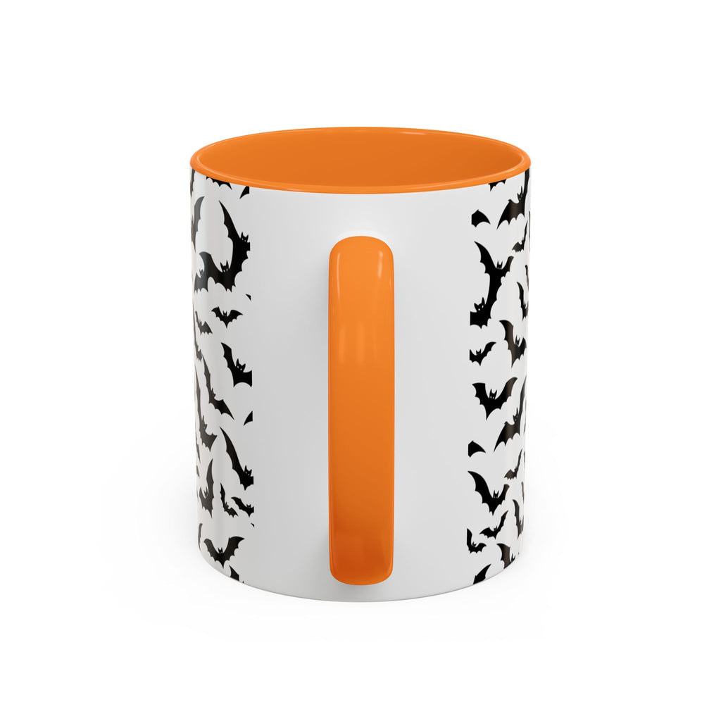 Halloween Haunted Castle Coffee Mug — Colorful Bat Pattern 11oz/15oz
