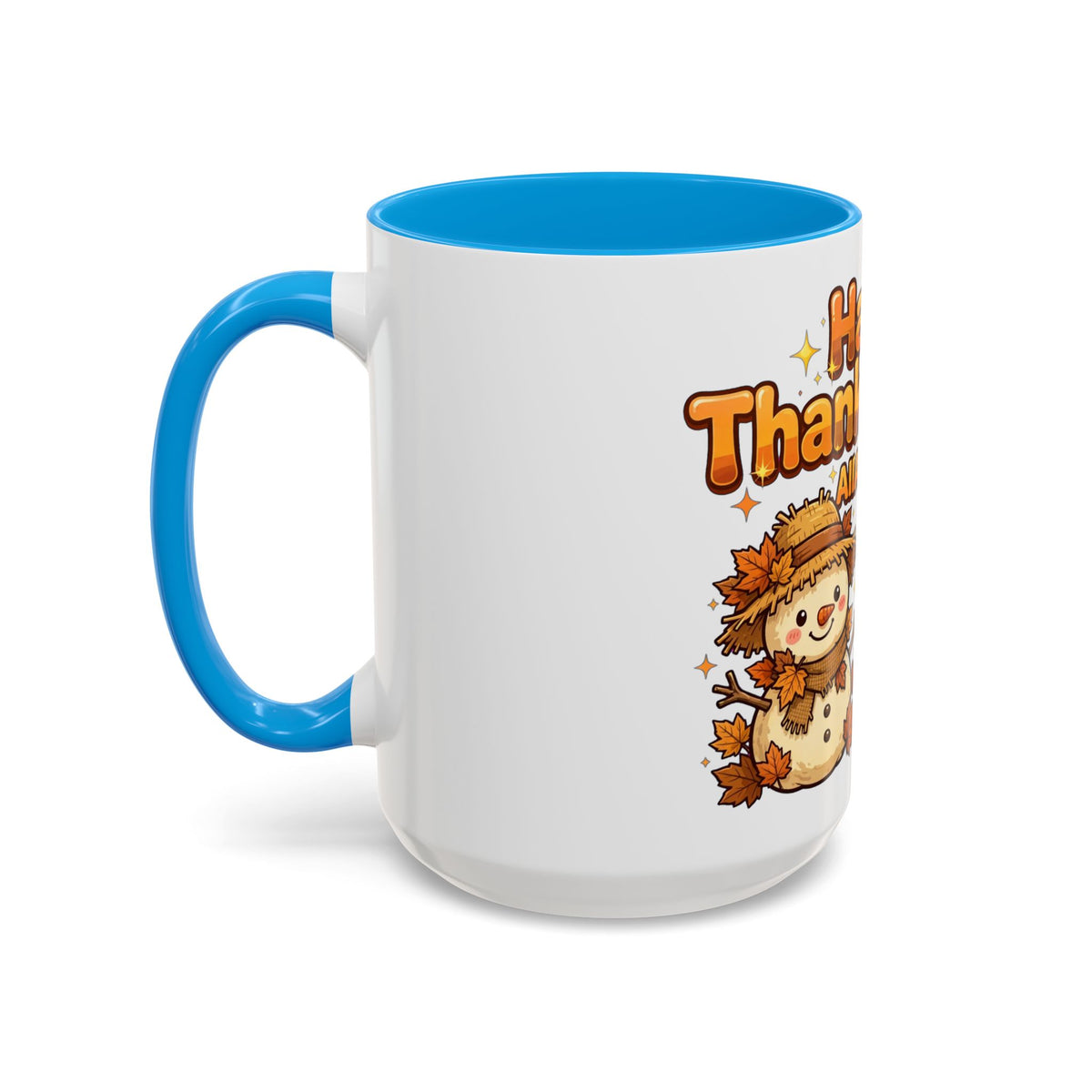 Happy Thanksgiving Pumpkin & Scarecrow Mug – Festive Fall Coffee Cup (11oz, 15oz)