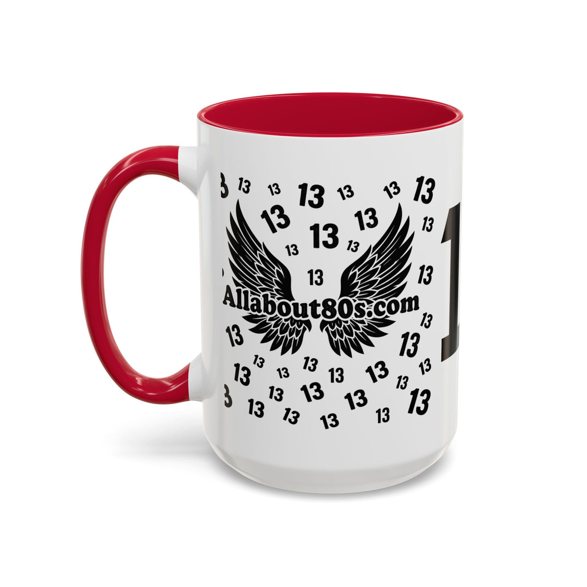 Number 13 Accent Mug — Bold Sports-Style Ceramic Coffee Cup (11oz/15oz)