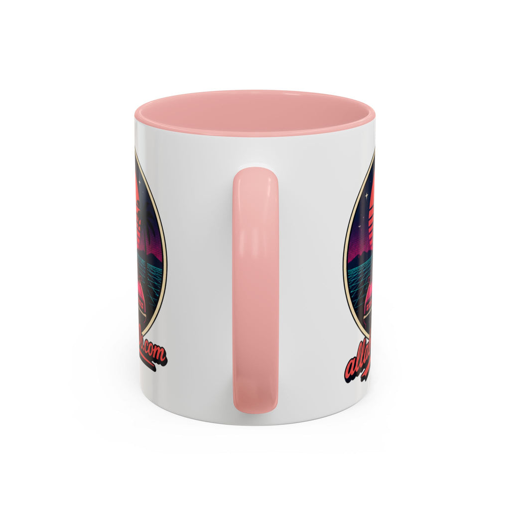 Route 66 Retro 80s Accent Coffee Mug — 'allabout80s' Vintage Sunset Design (11/15oz)