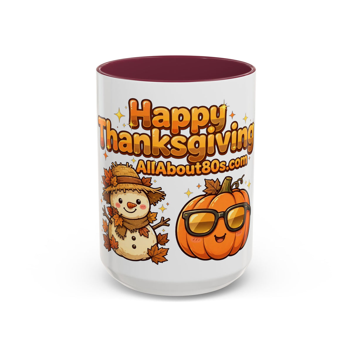 Happy Thanksgiving Pumpkin & Scarecrow Mug – Festive Fall Coffee Cup (11oz, 15oz)