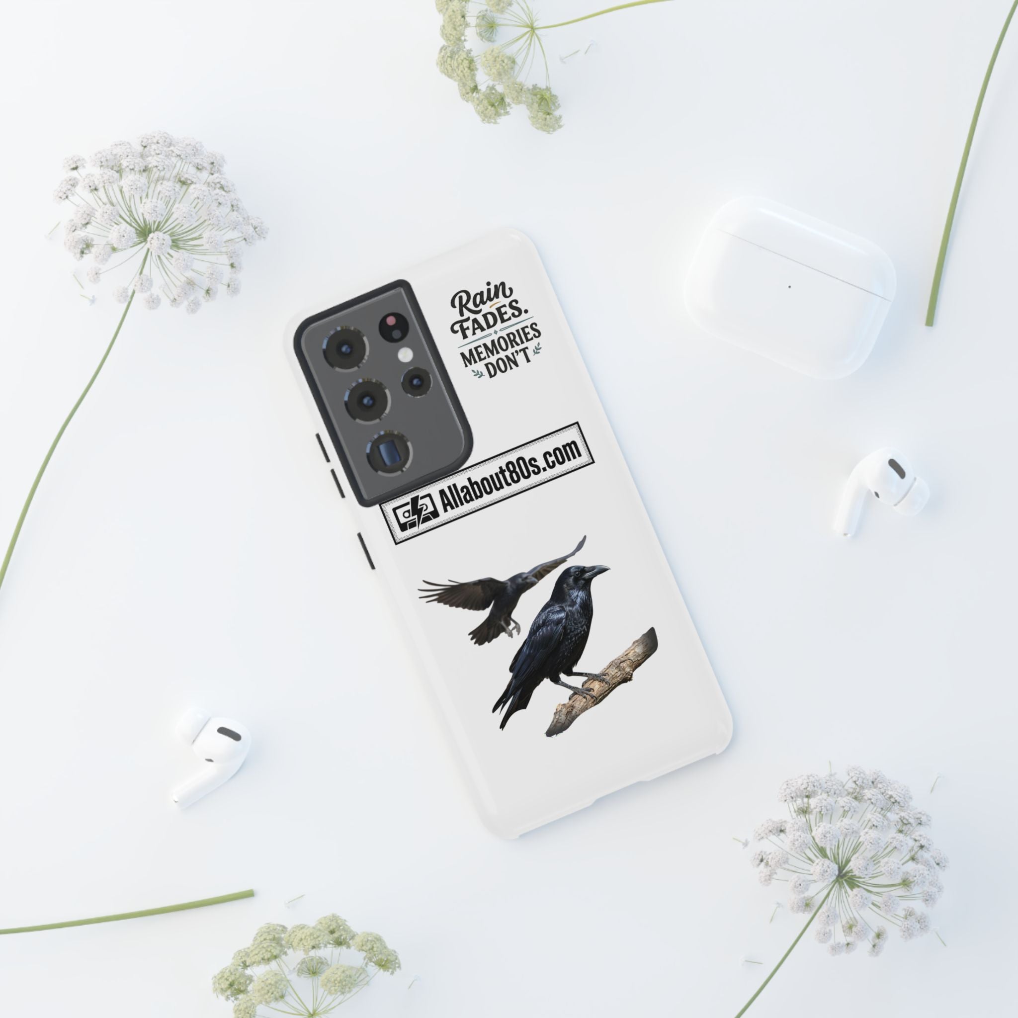 Raven Flight Phone Case — Protective iPhone Case with Black Crow Design