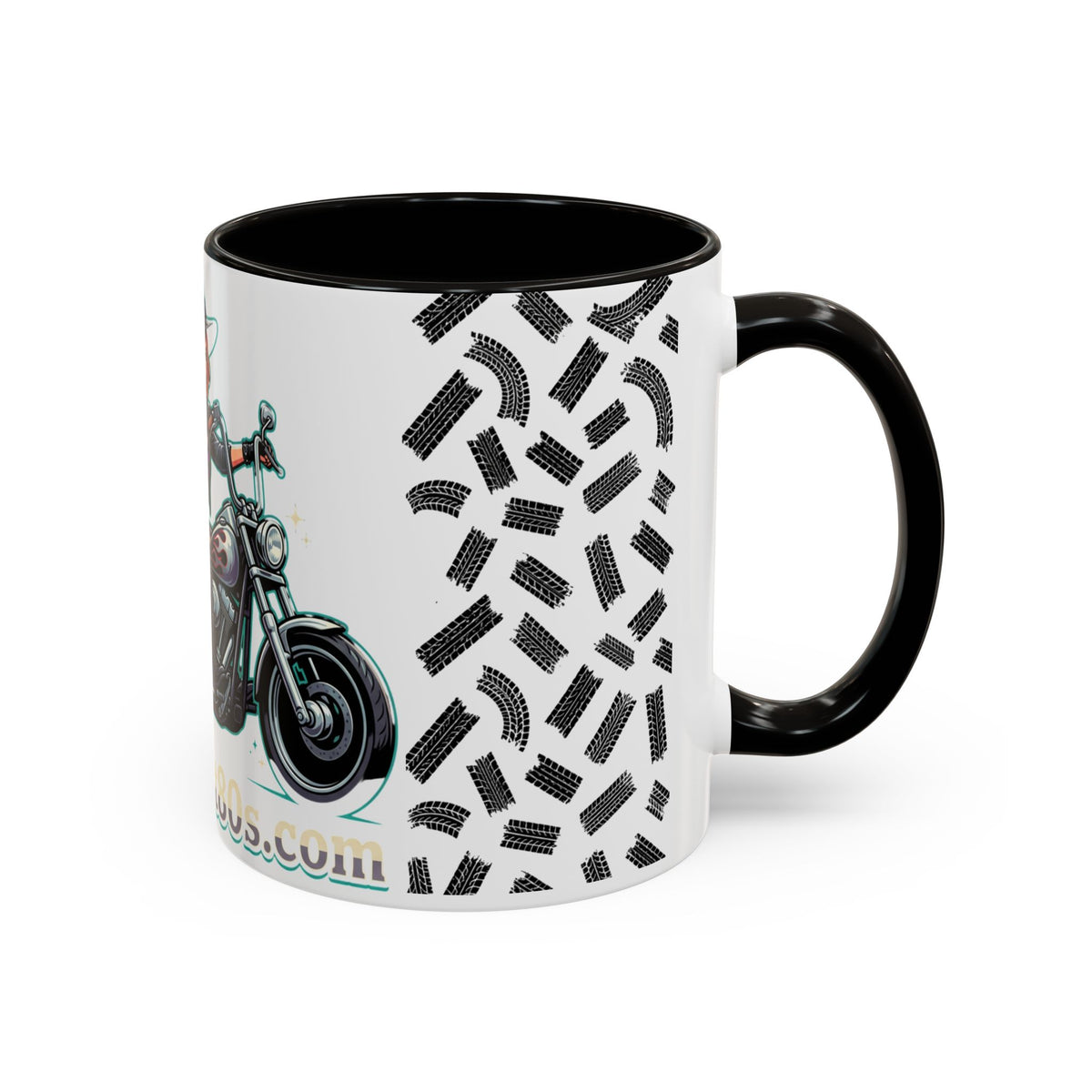 Witch Motorcycle Mug — Red-Haired Biker Witch Ceramic Coffee Cup