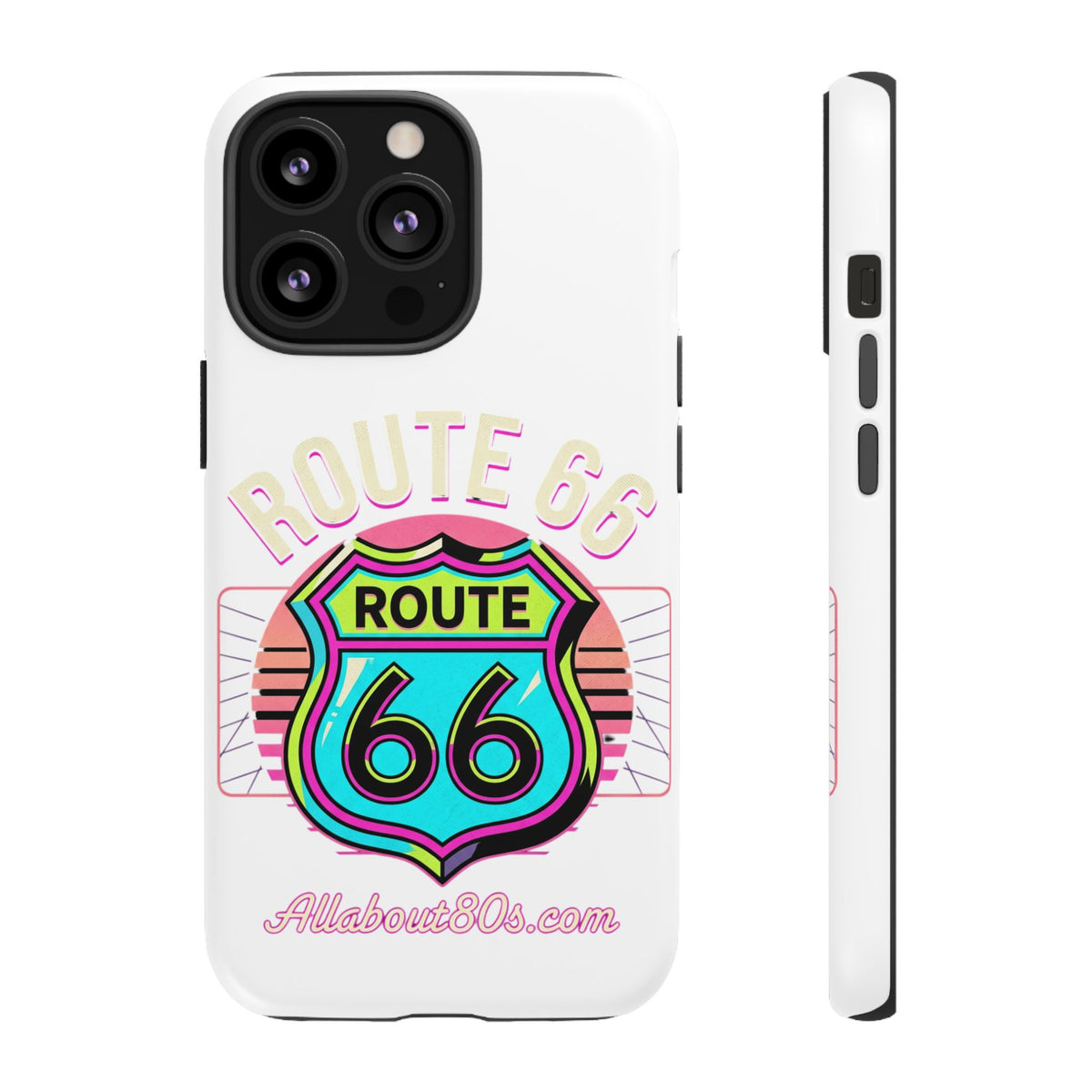 Route 66 Neon Phone Case — Retro Road Trip iPhone Cover
