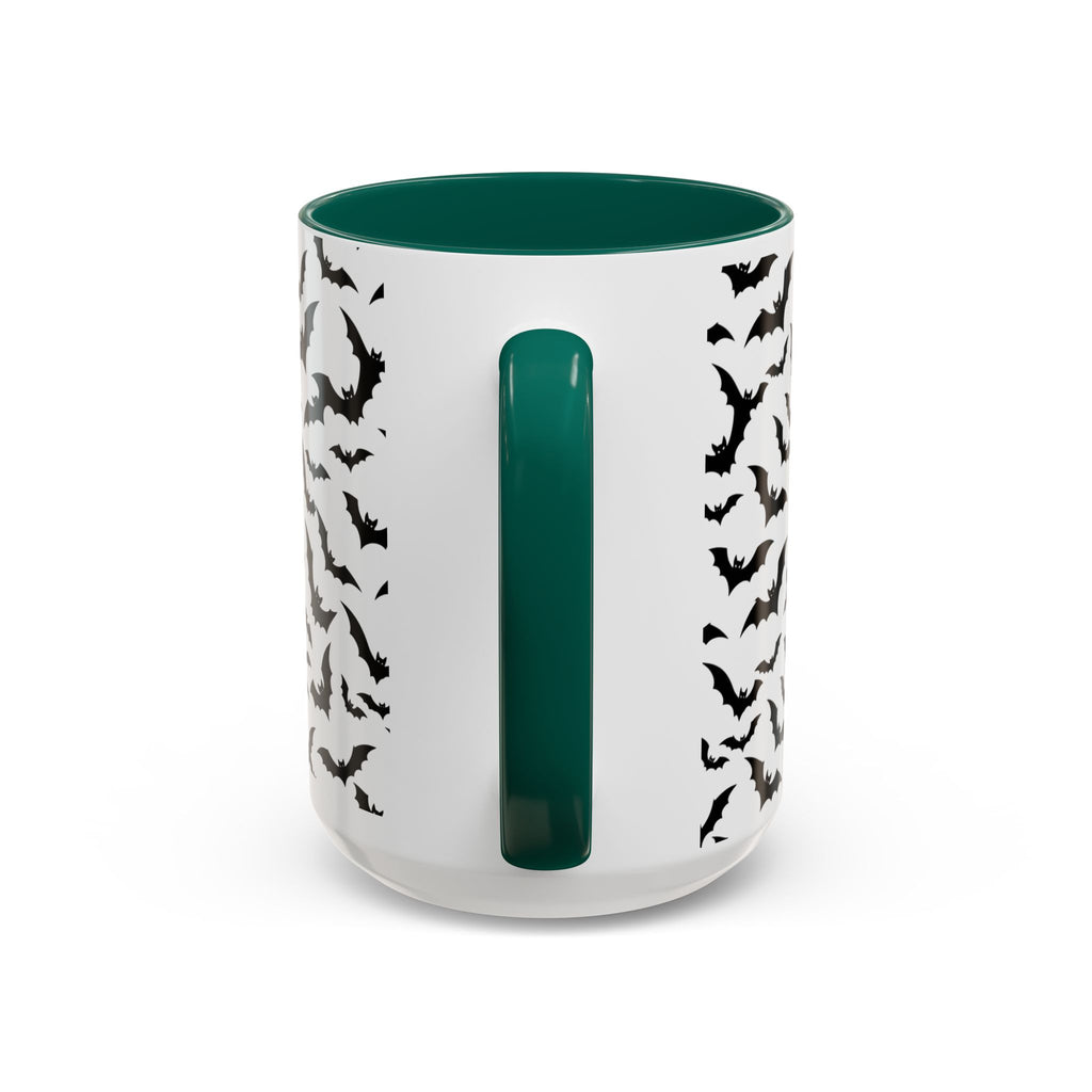 Halloween Haunted Castle Coffee Mug — Colorful Bat Pattern 11oz/15oz