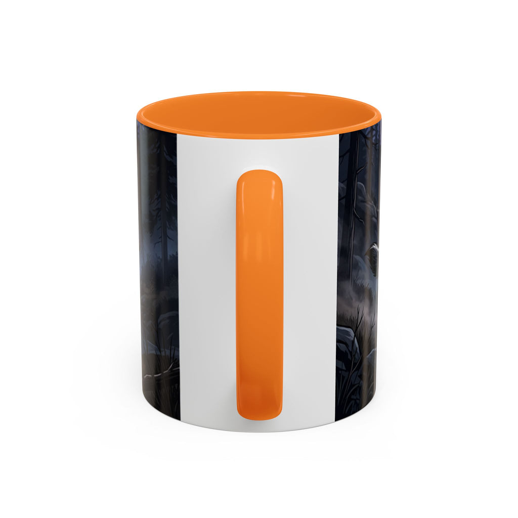 Wolf Pack Nightscape Mug — 11oz/15oz Scenic Black-Interior Coffee Cup