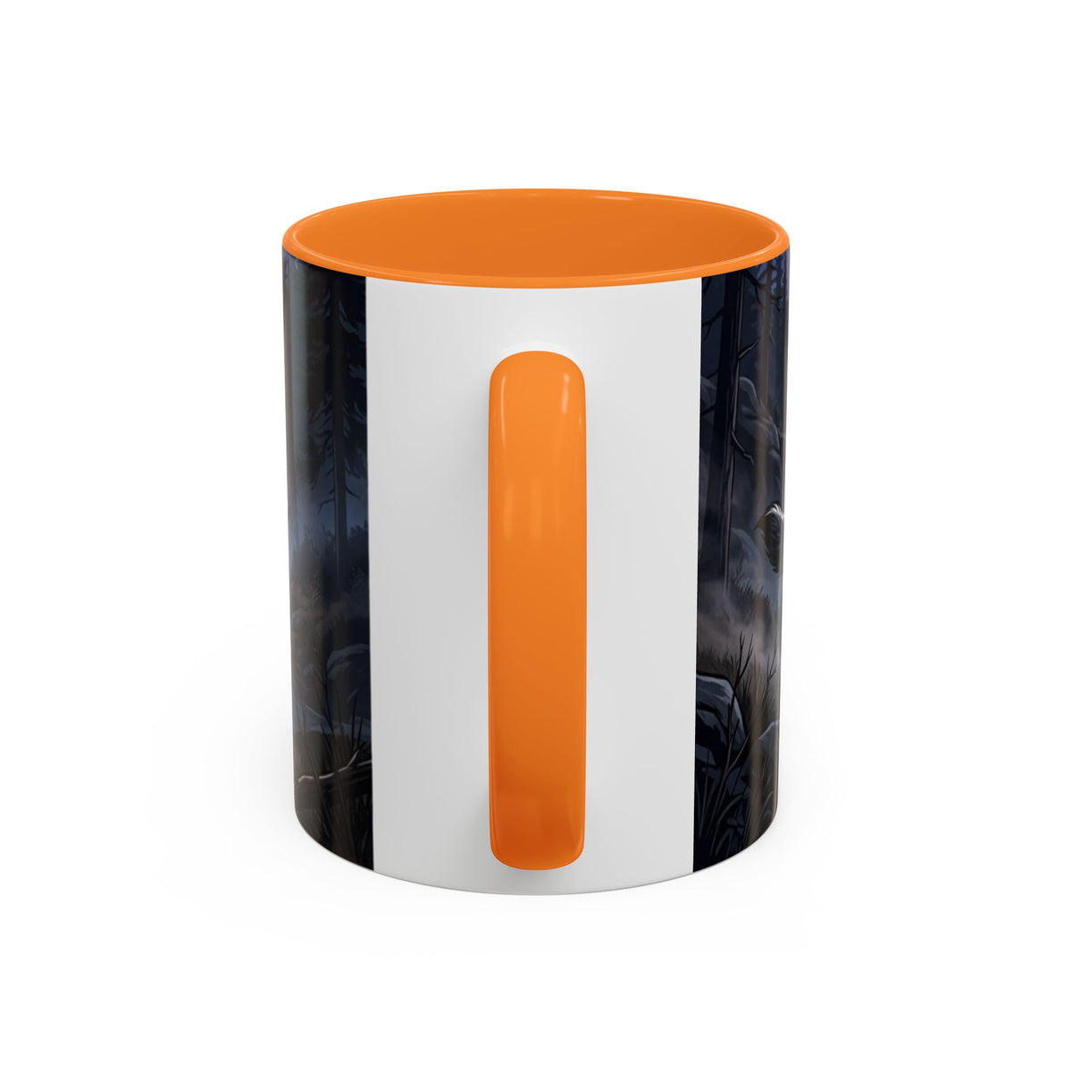 Wolf Pack Nightscape Mug — 11oz/15oz Scenic Black-Interior Coffee Cup