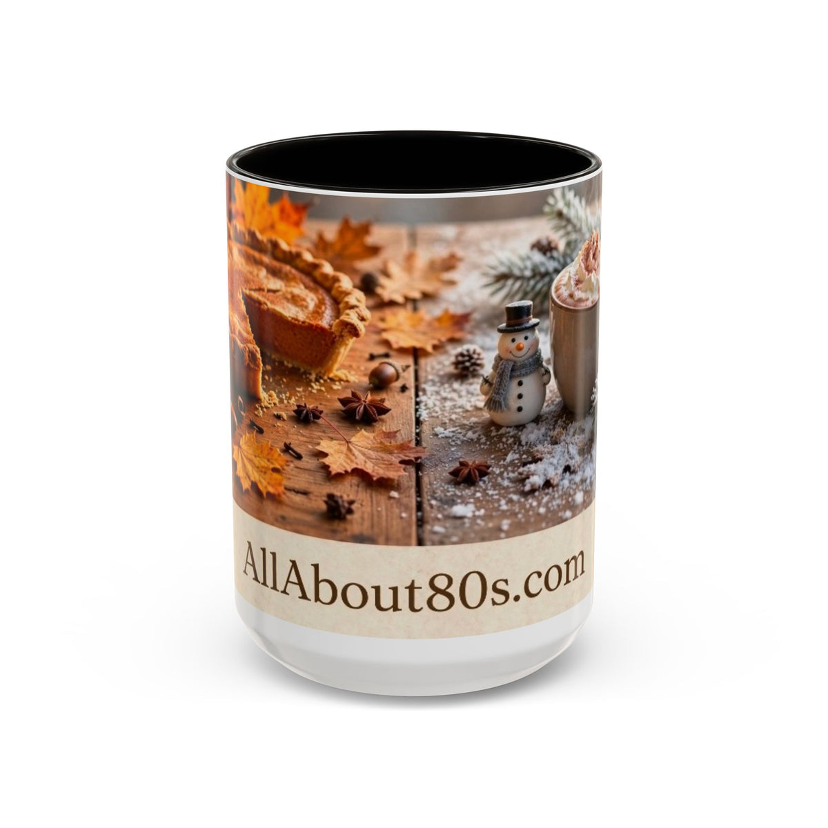 AllAbout80s Seasonal Coffee Mug (11oz/15oz) — Autumn & Winter Cozy Hot Cocoa Design