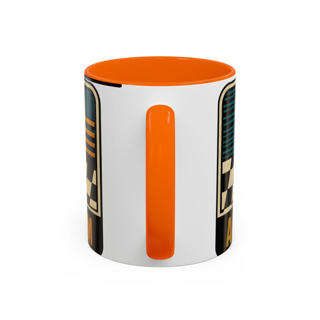 Route 66 Retro Checkerboard Coffee Mug — Vintage Road Trip 11/15oz Accent Mug