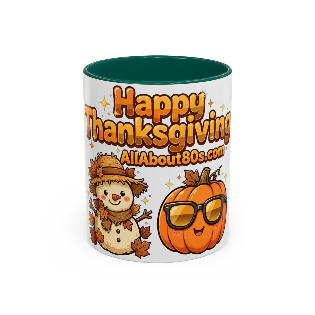 Happy Thanksgiving Pumpkin & Scarecrow Mug – Festive Fall Coffee Cup (11oz, 15oz)