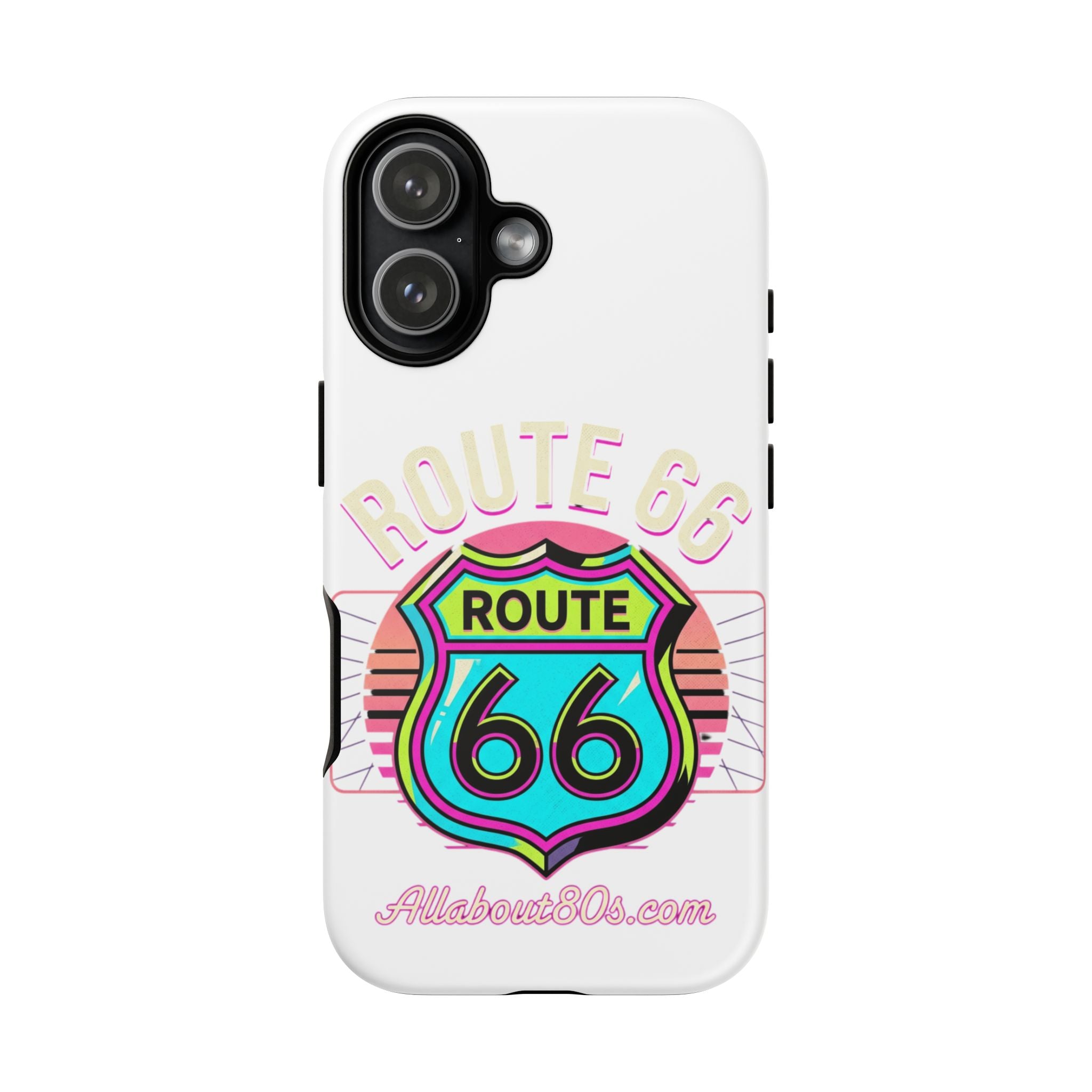 Route 66 Neon Phone Case — Retro Road Trip iPhone Cover