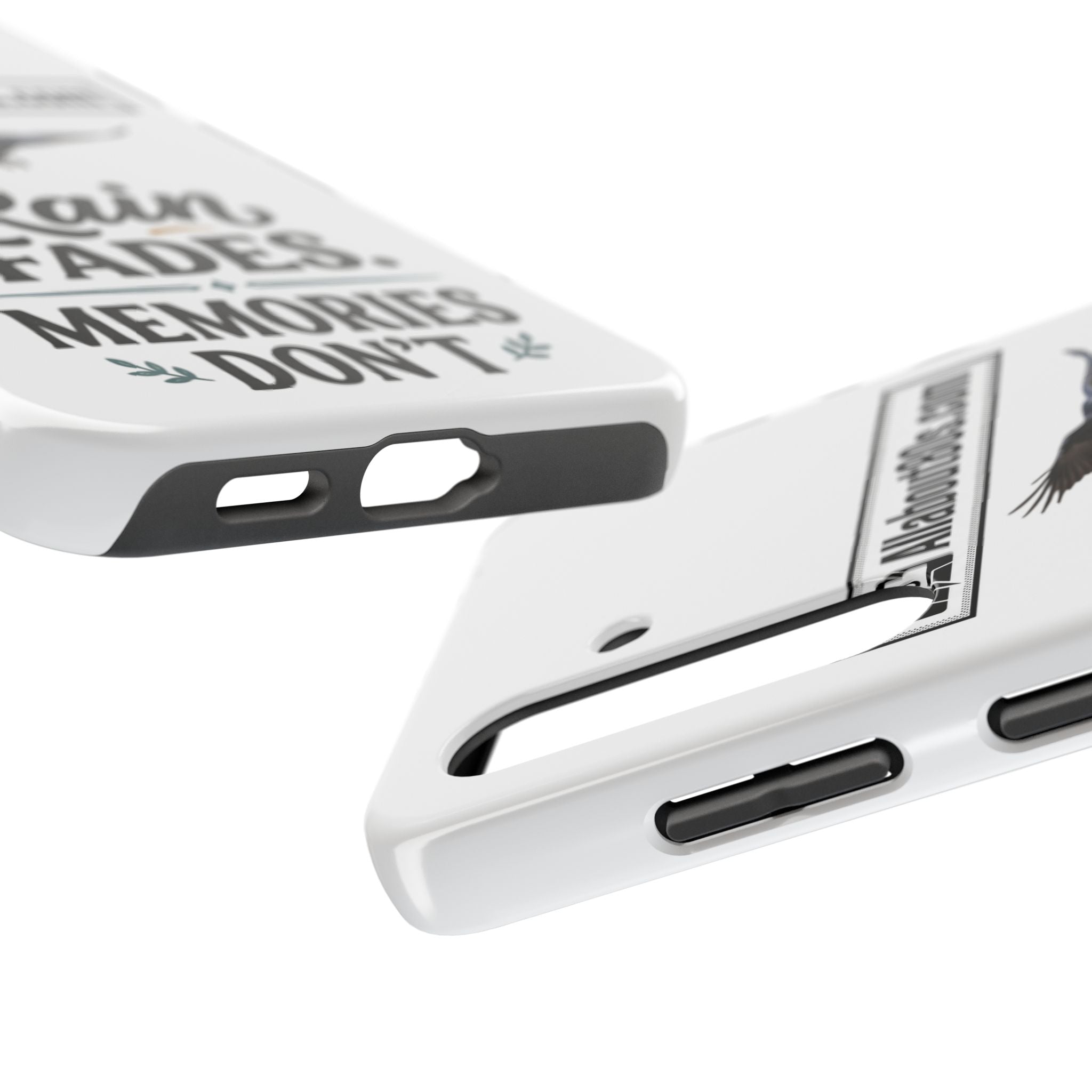 Tough Phone Case — "Rain Fades. Memories Don't" Raven Phone Cover, Protective iPhone Case