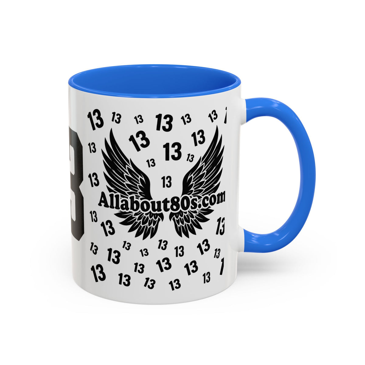 Number 13 Accent Mug — Bold Sports-Style Ceramic Coffee Cup (11oz/15oz)