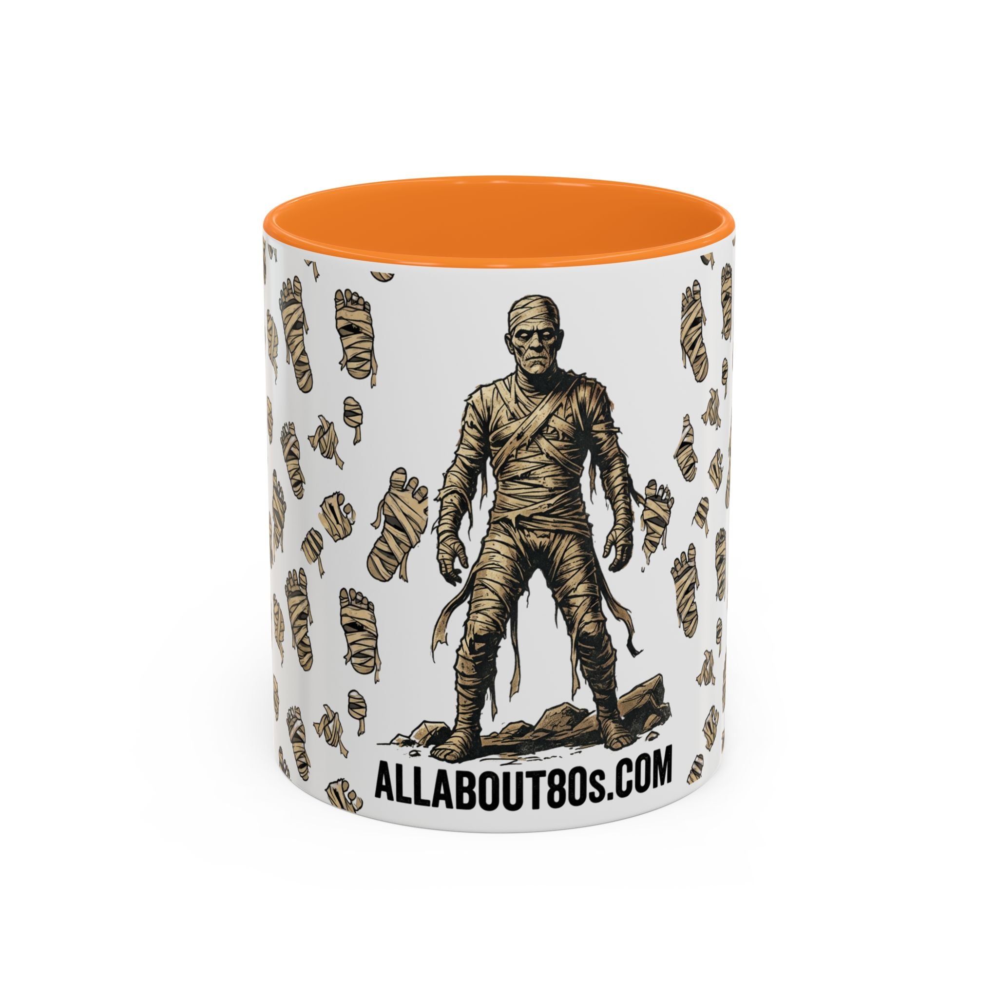 Mummy Pattern Coffee Mug (11oz & 15oz) – Retro Monster Tea Cup with AllAbout80s.com Design