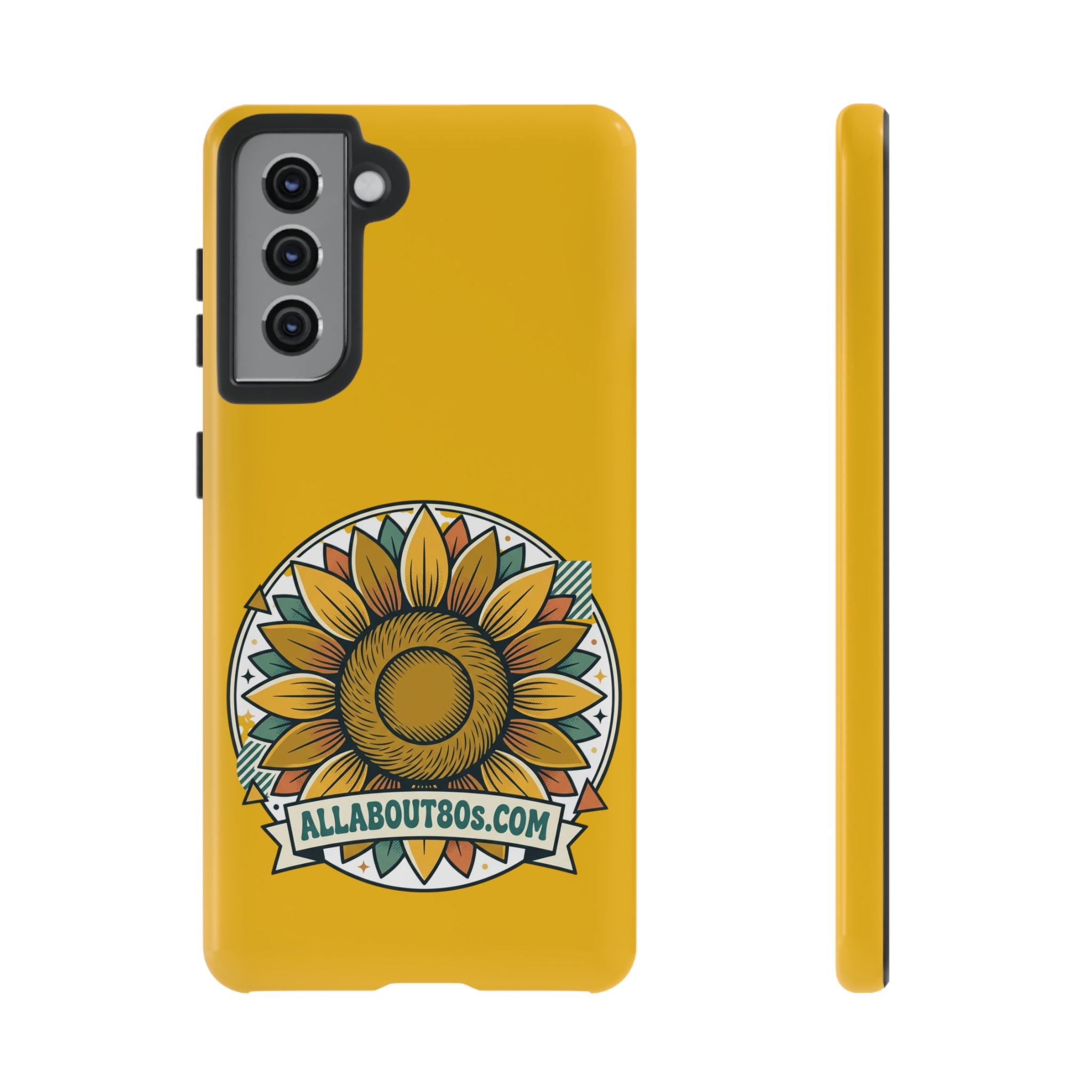 Sunflower Logo Phone Case — AllAbout80s.com Yellow Protective Cover