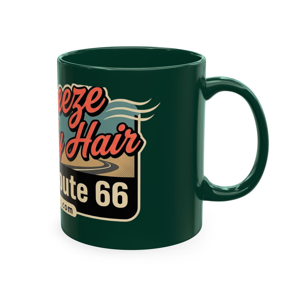 Cool Breeze in My Hair Route 66 Motorcycle Mug — Retro Biker Coffee Cup