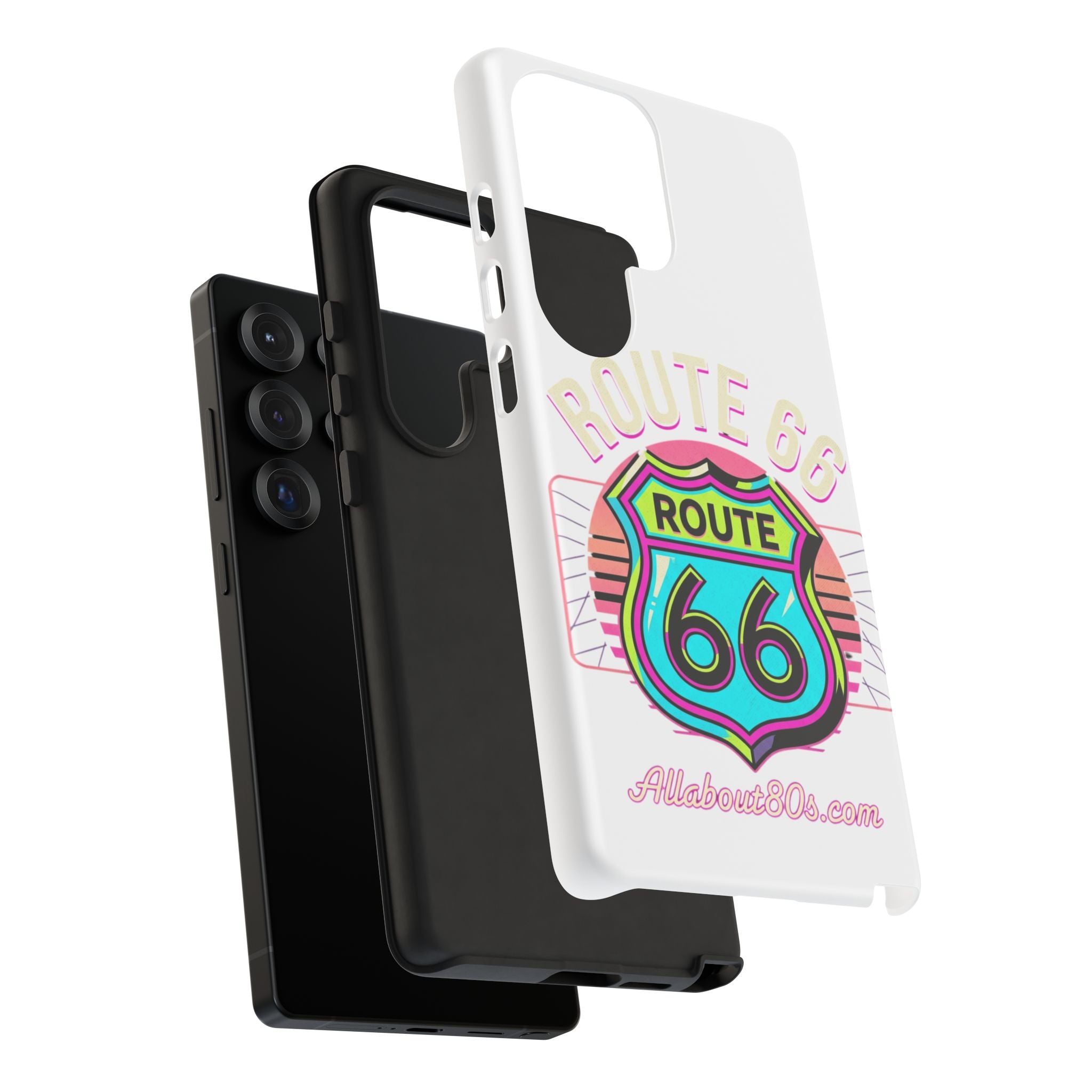 Route 66 Neon Phone Case — Retro Road Trip iPhone Cover