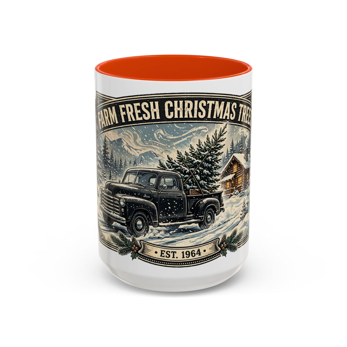 Farm Fresh Christmas Trees Vintage Truck Holiday Mug