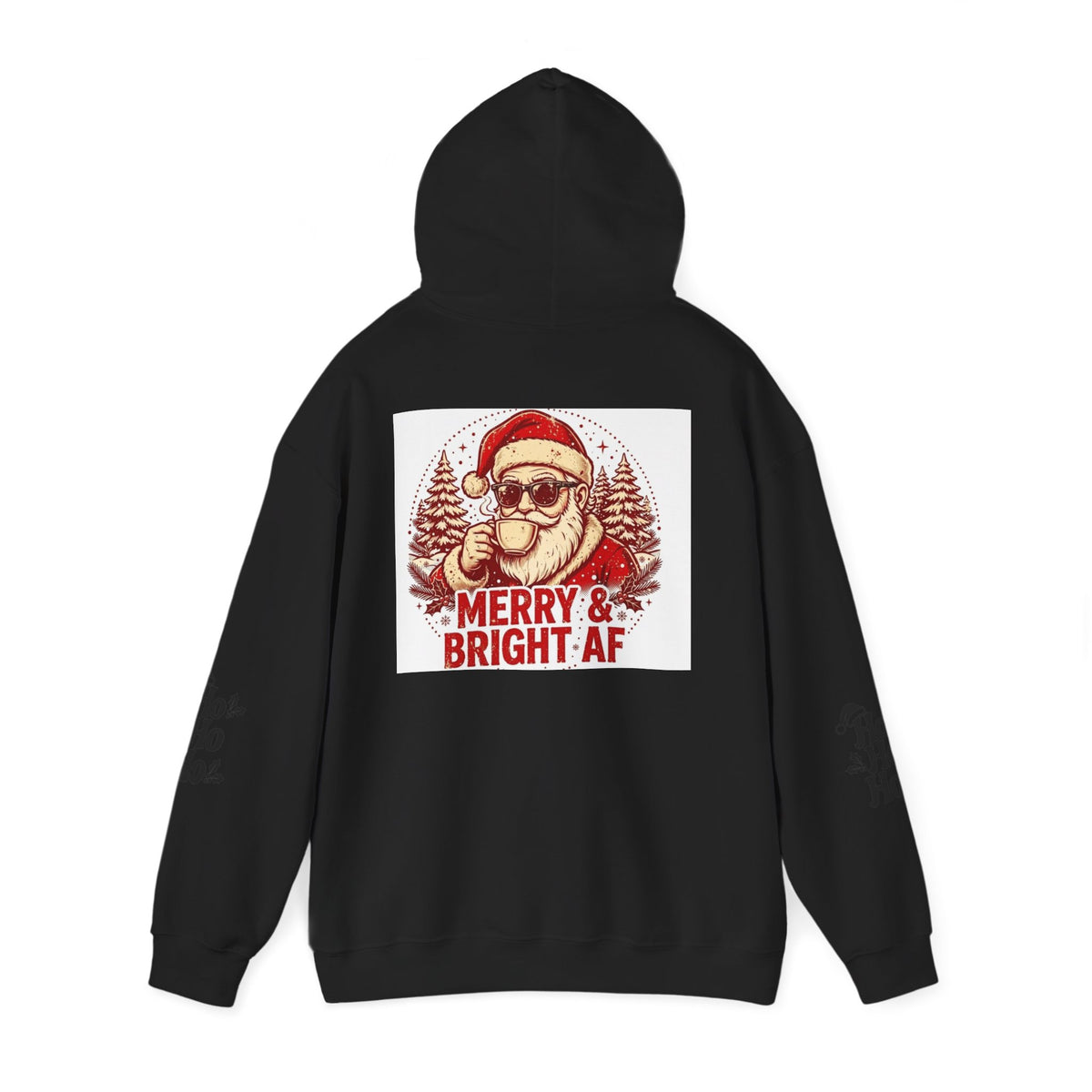 Merry & Bright AF Christmas Santa Hoodie