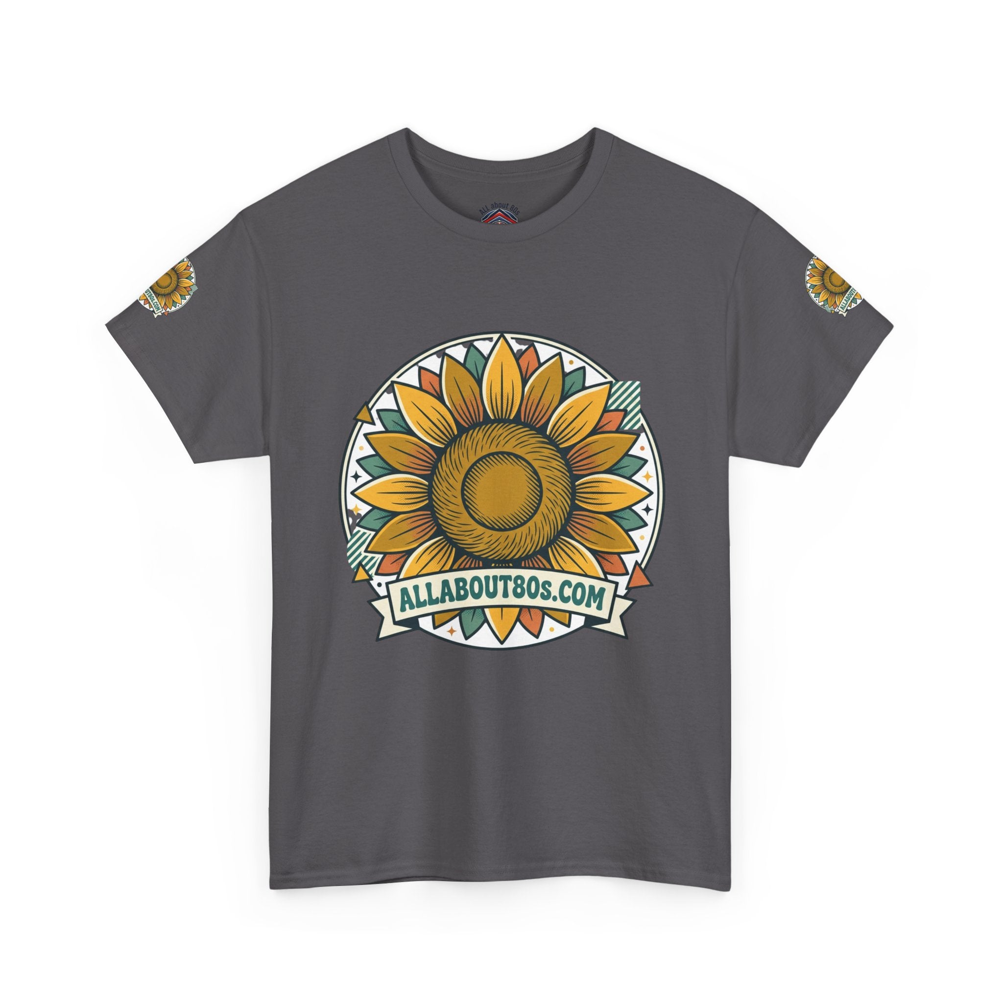 Sunflower Logo T-Shirt — AllAbout80s.com Vintage Floral Tee