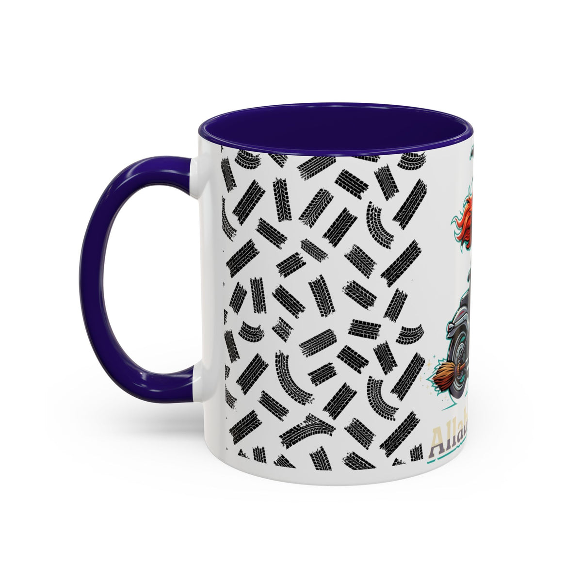 Witch Motorcycle Mug — Red-Haired Biker Witch Ceramic Coffee Cup