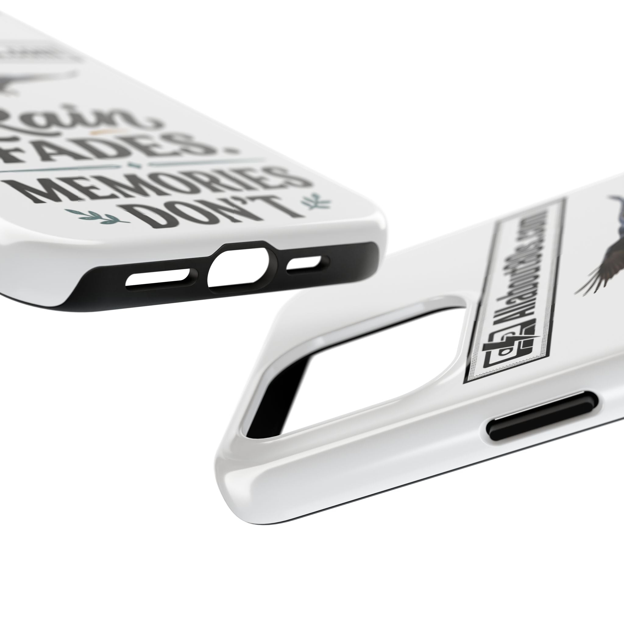 Tough Phone Case — "Rain Fades. Memories Don't" Raven Phone Cover, Protective iPhone Case