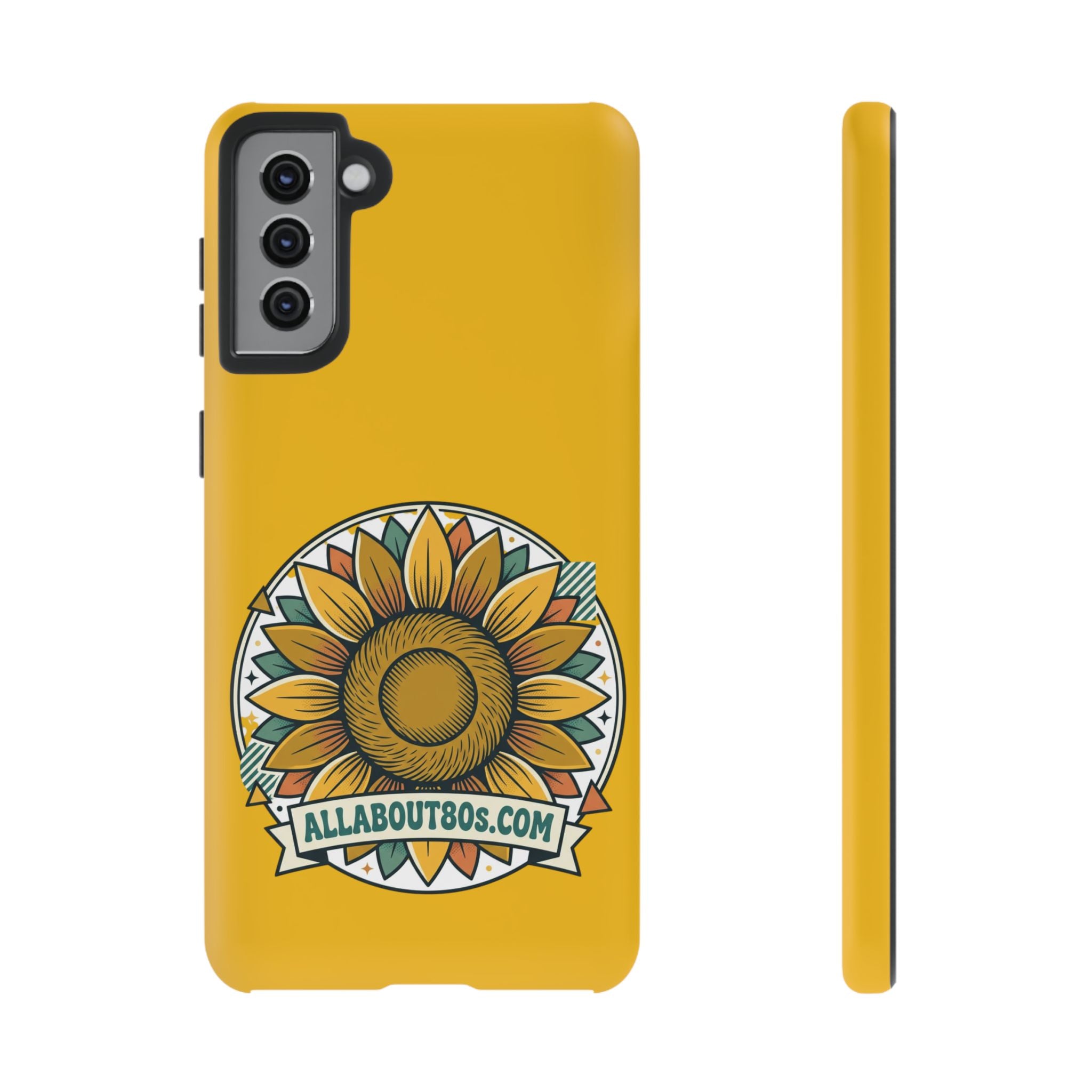Sunflower Logo Phone Case — AllAbout80s.com Yellow Protective Cover