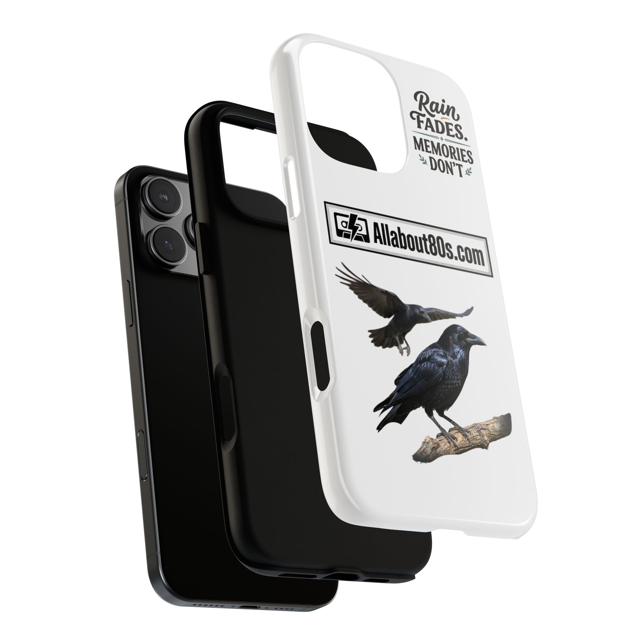 Raven Flight Phone Case — Protective iPhone Case with Black Crow Design