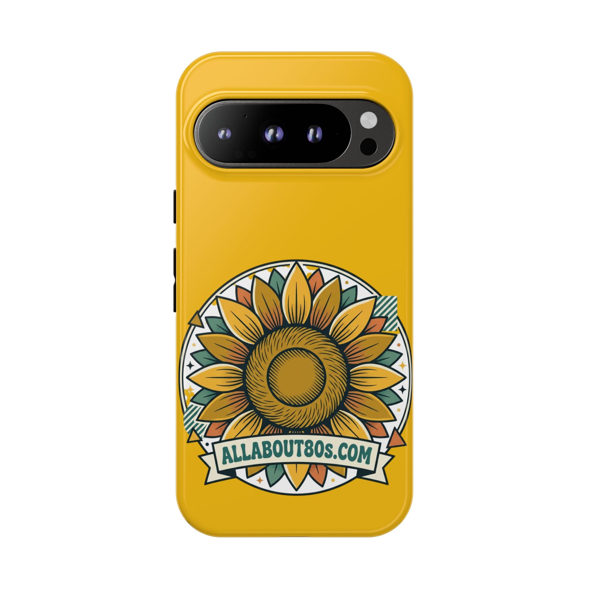 Sunflower Logo Phone Case — AllAbout80s.com Yellow Protective Cover