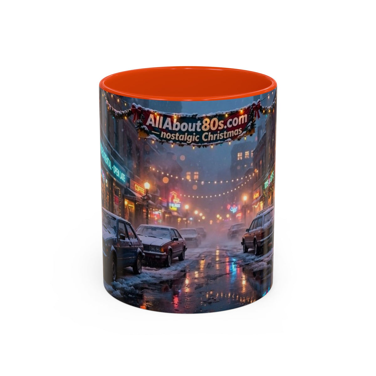 Nostalgic 1980s Christmas Street Mug (11oz & 15oz)