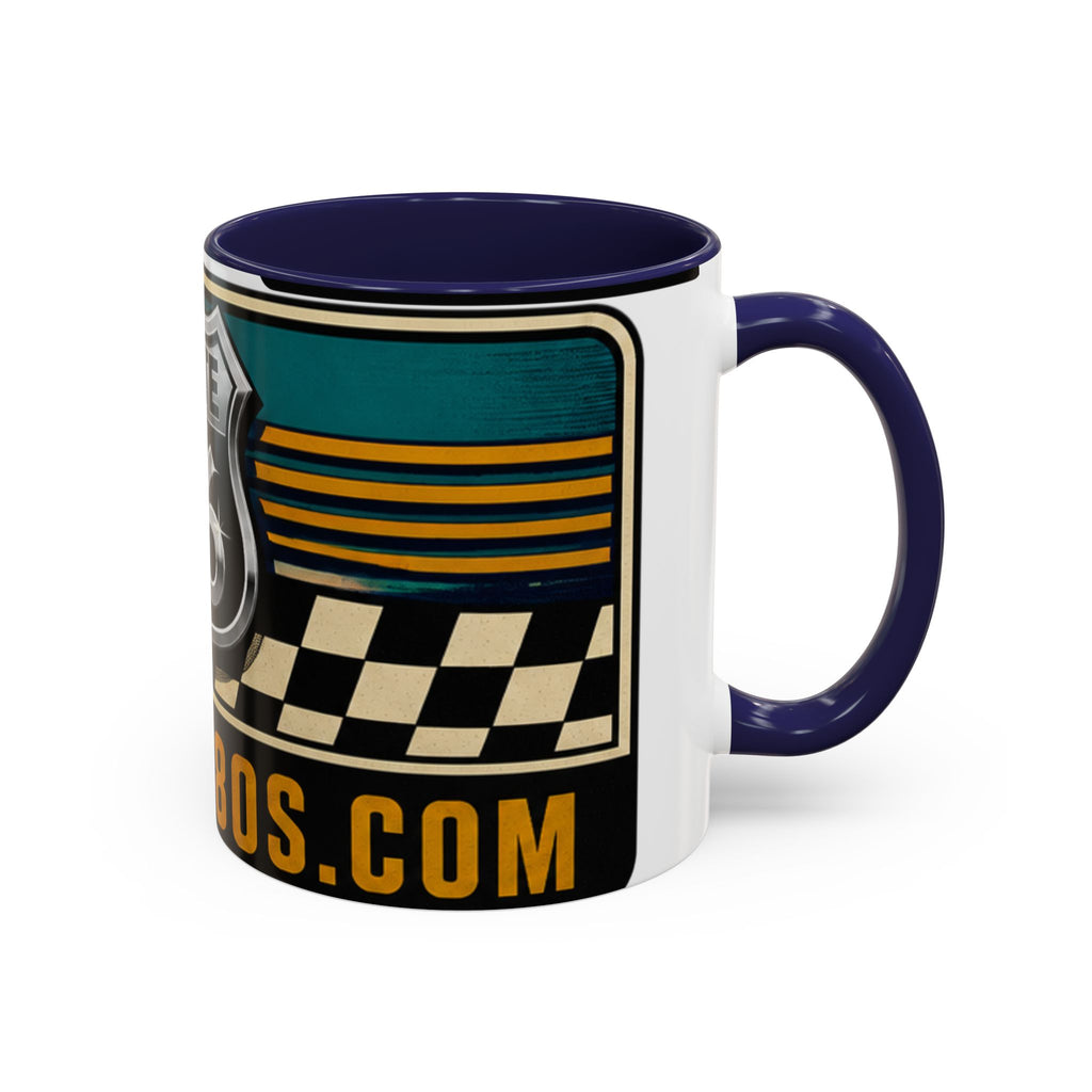 Route 66 Retro Checkerboard Coffee Mug — Vintage Road Trip 11/15oz Accent Mug