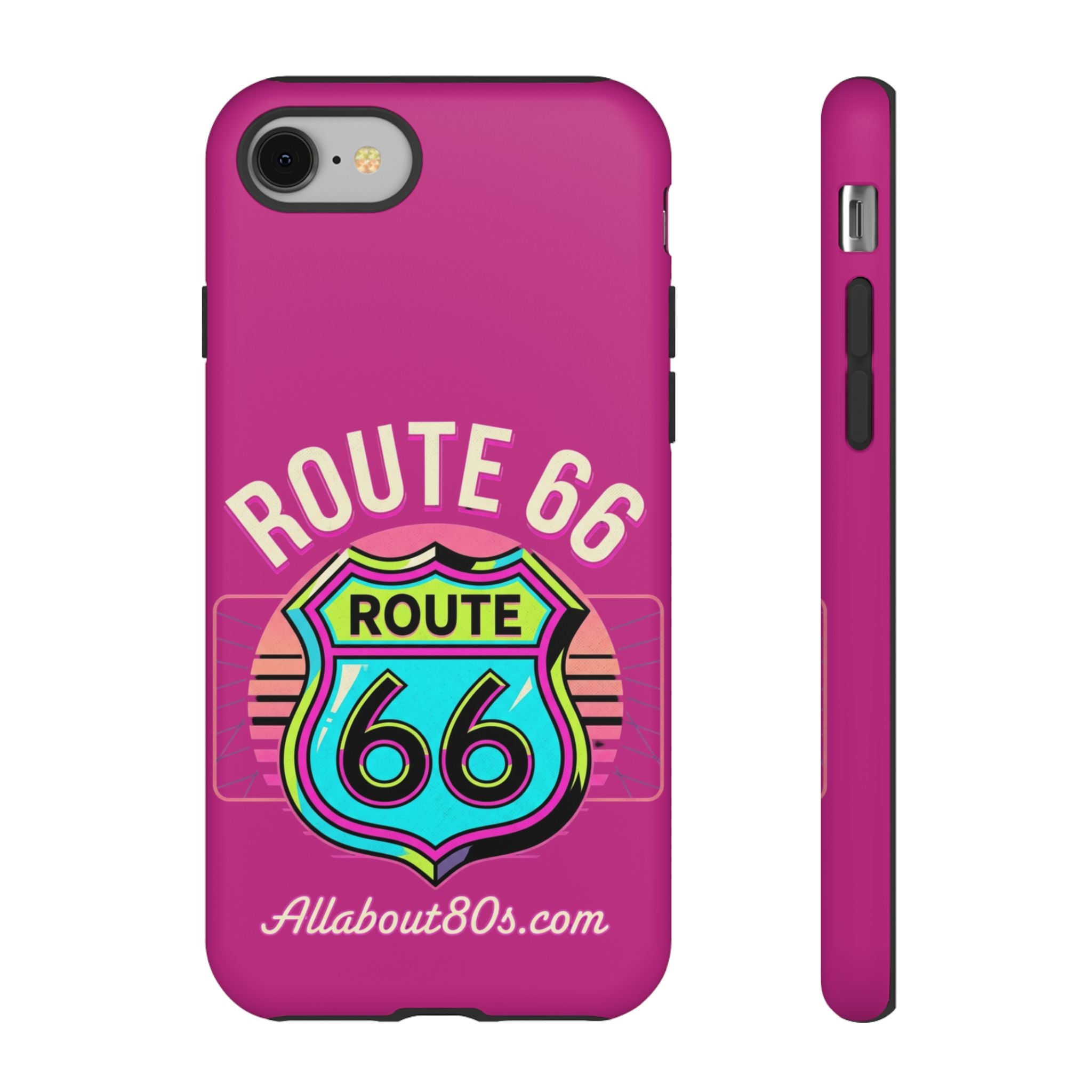 Route 66 Phone Case — Retro Neon Road Trip iPhone Cover