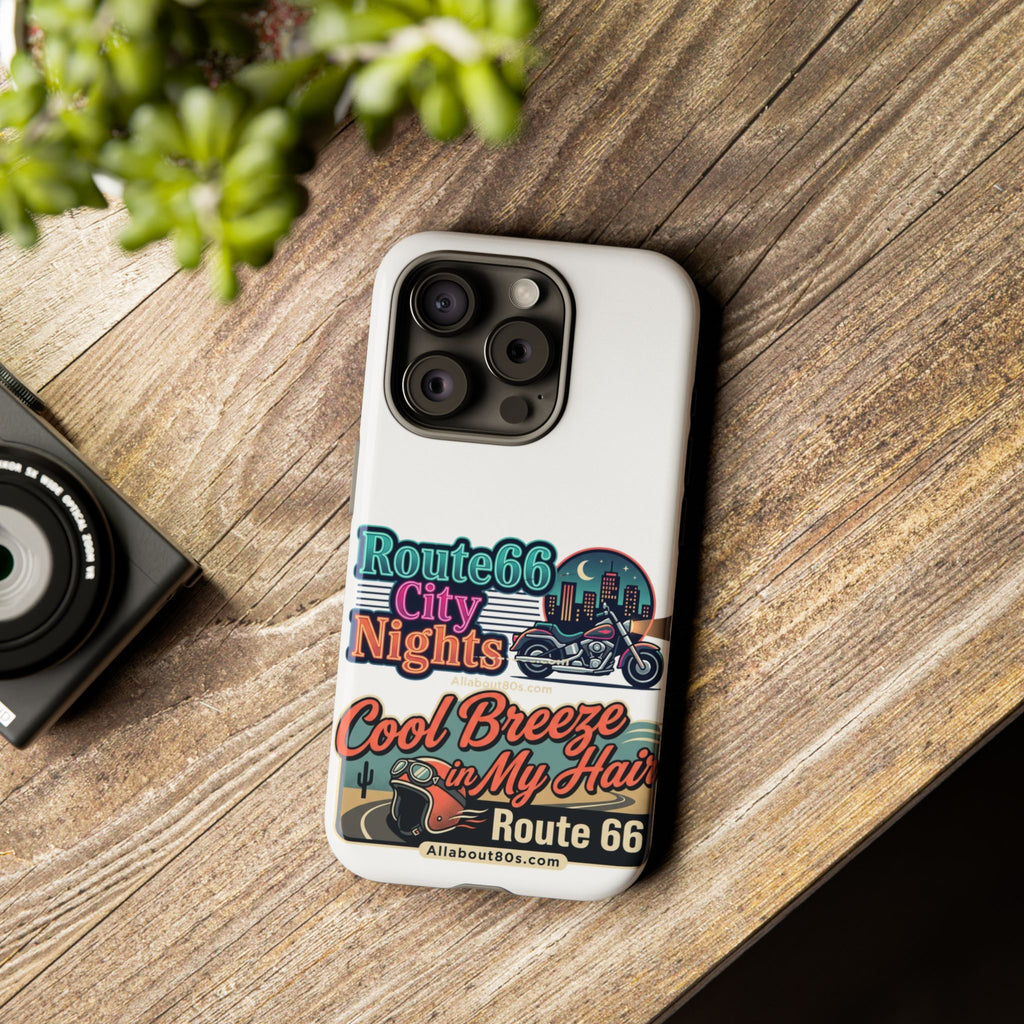 Phone Case — Route 66 City Nights Motorcycle Design
