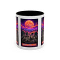 80s Retro Graveyard Sunset Mug — Vaporwave Neon Coffins Coffee Cup (11oz/15oz)